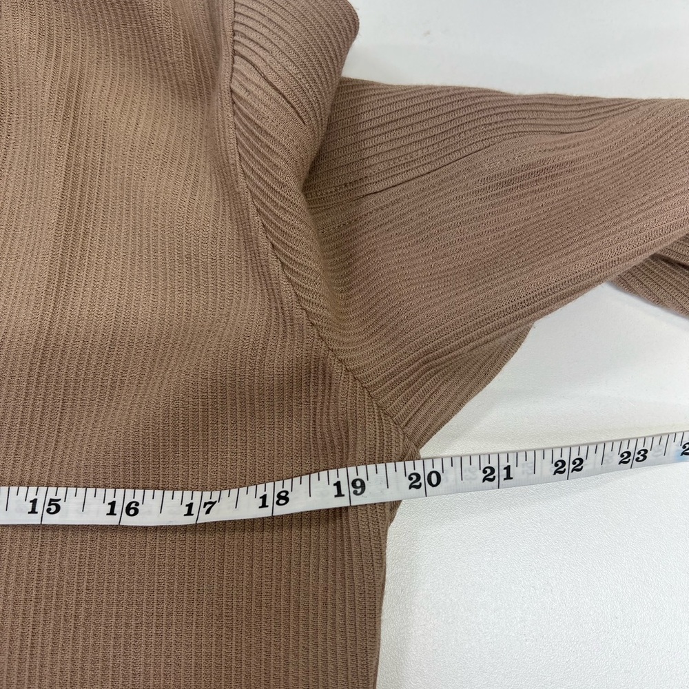 House Of Sunny Split Sleeve Rib Dress With Tie Front Beige Tan Size US 4 Small - Picture 11 of 16